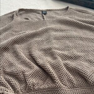 SHEIN Taupe Open-Knit Pullover Sweater